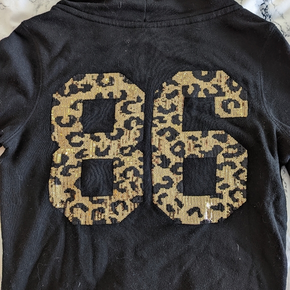 PINK Sequin Black Hoodie S - Picture 4 of 5